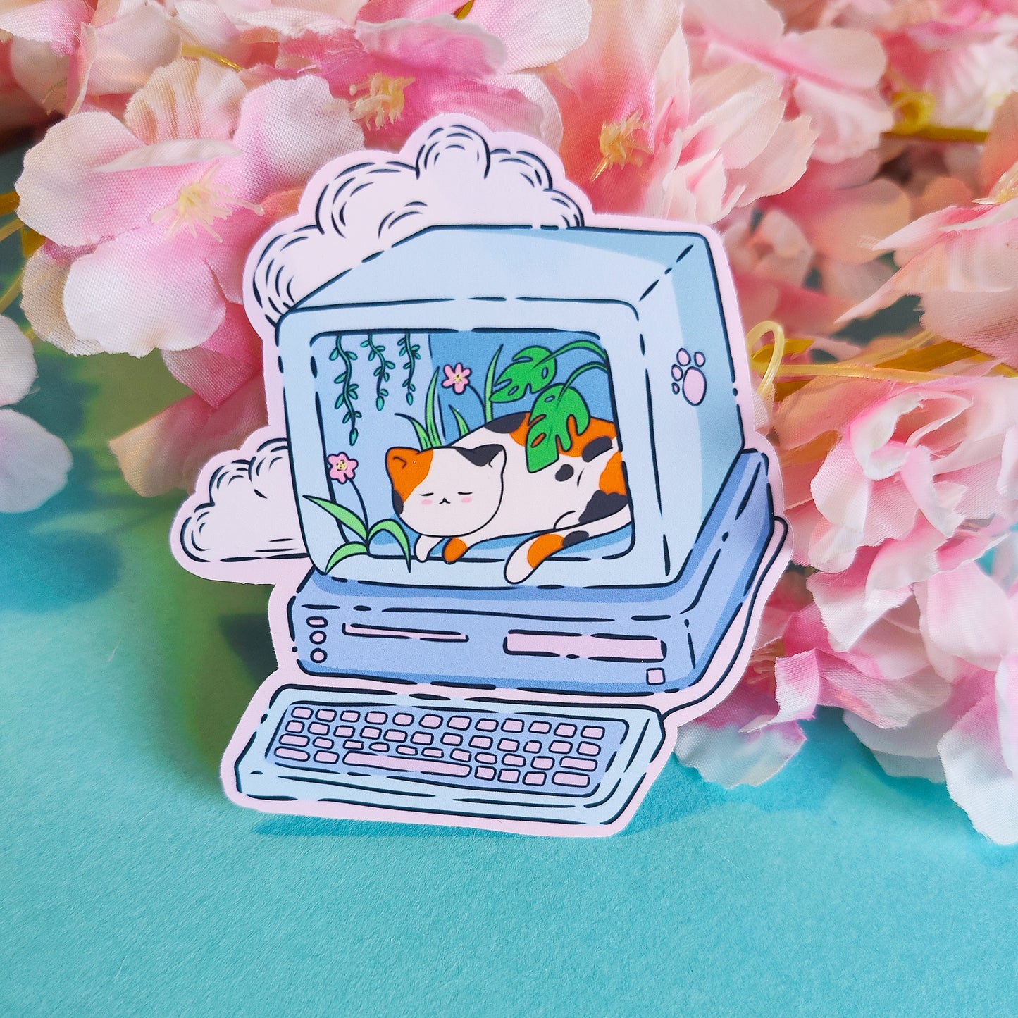 Kitty Cloud Vinyl Sticker