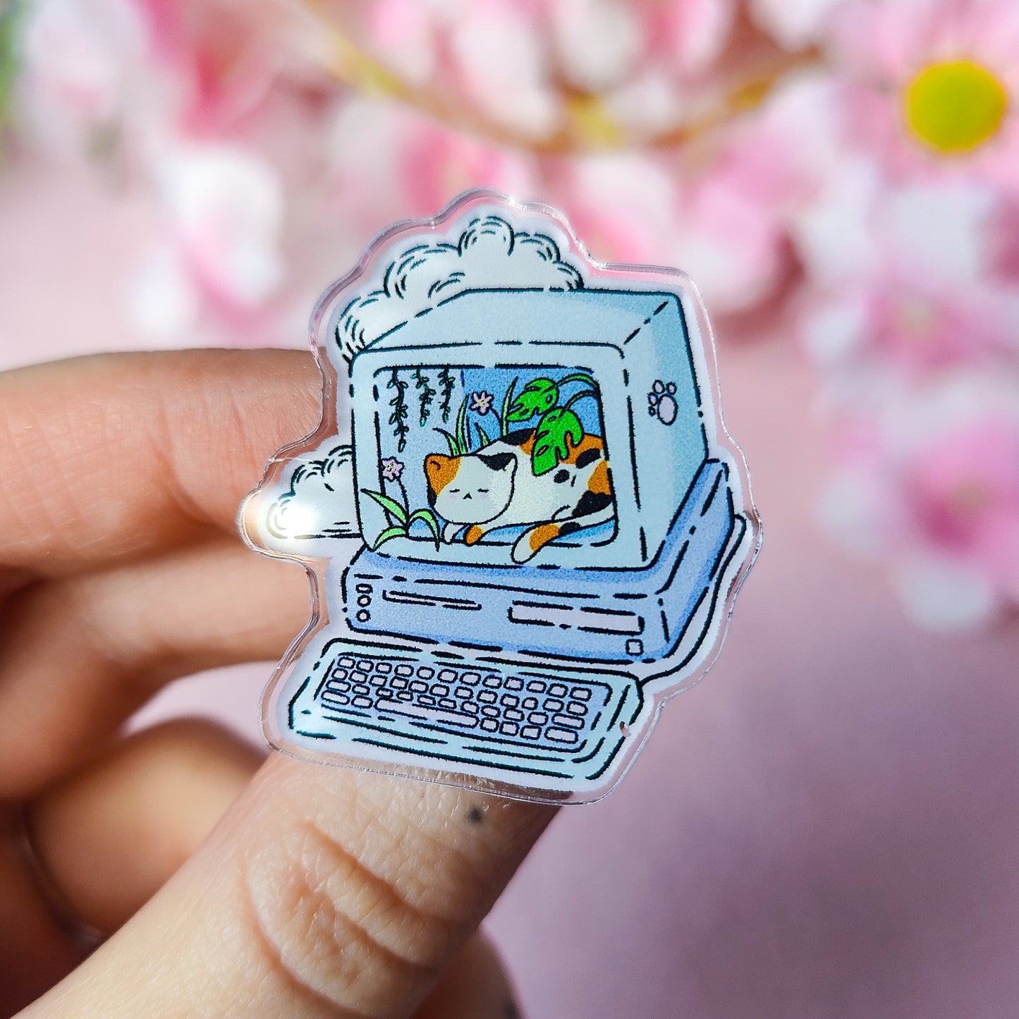 Kitty Cloud Acrylic Pin