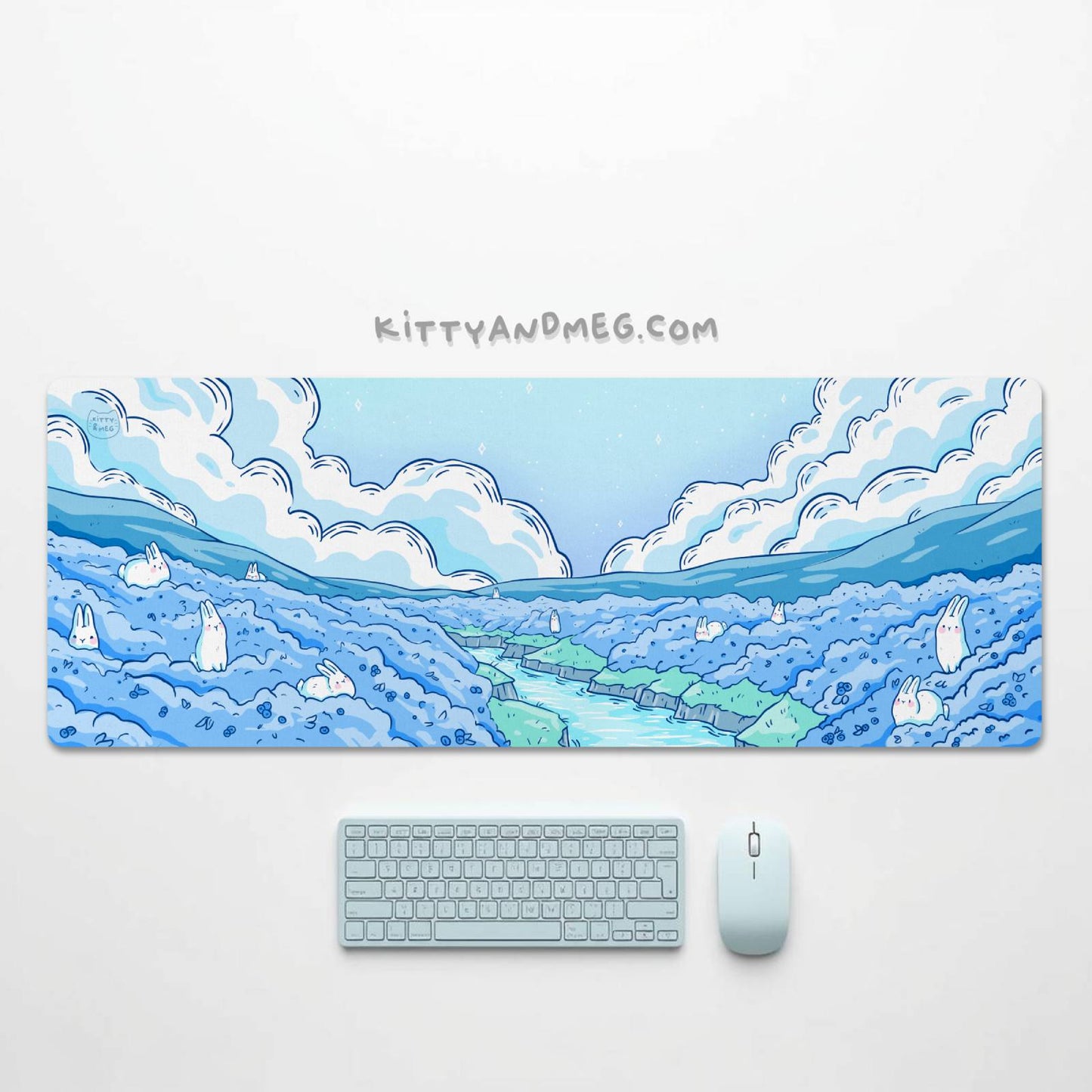 kawaii bunny gaming deskmat ireland