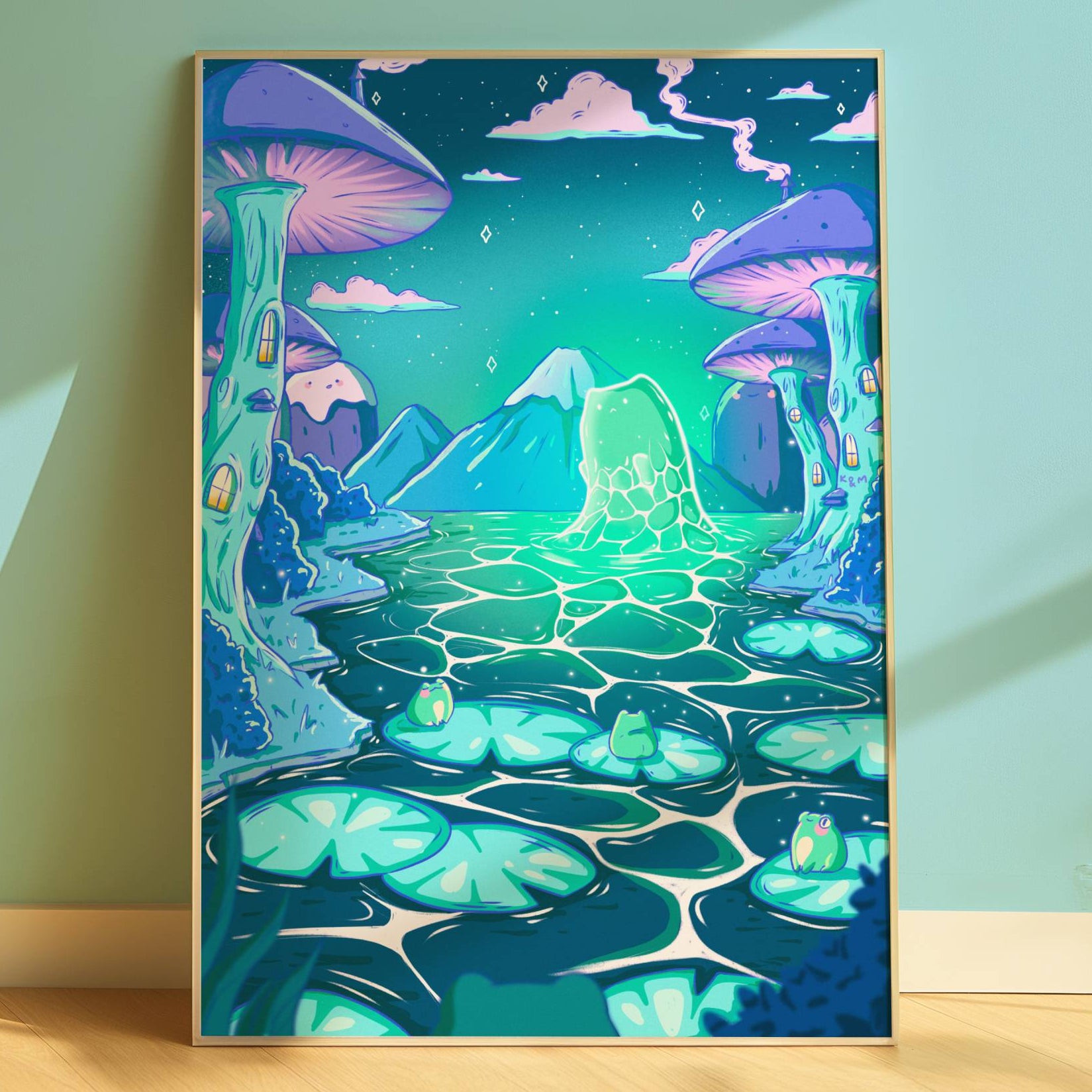 Kawaii fantasy cat art