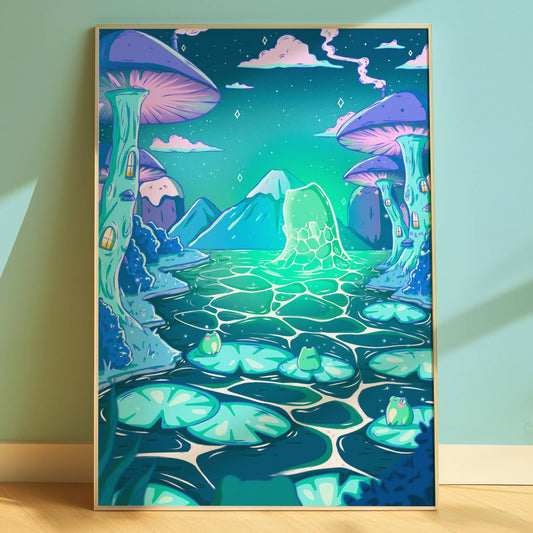 Kawaii fantasy cat art