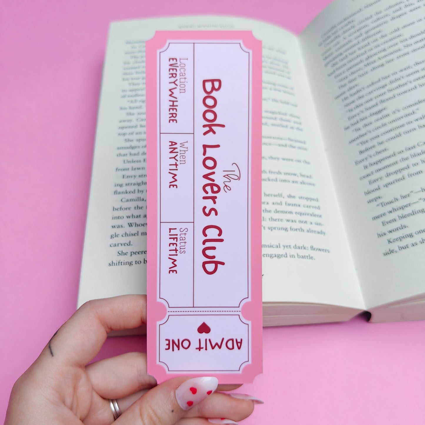 Book Lover Ticket Bookmark