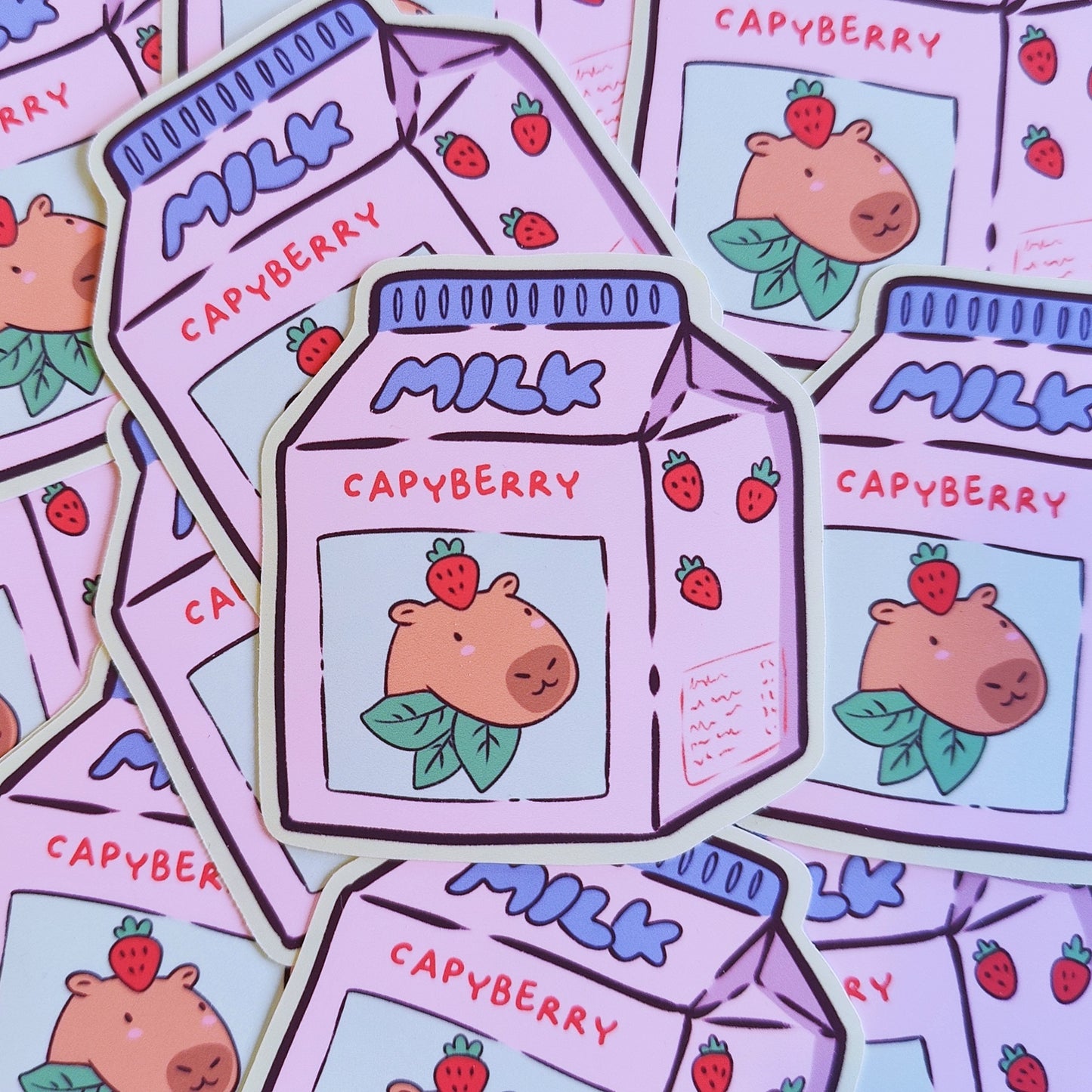 Capyberry Milk Vinyl Sticker