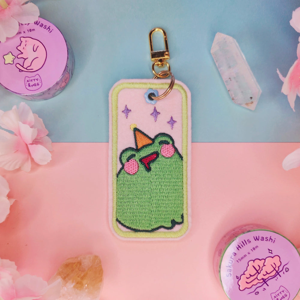Party Froggo Embroidered Keychain