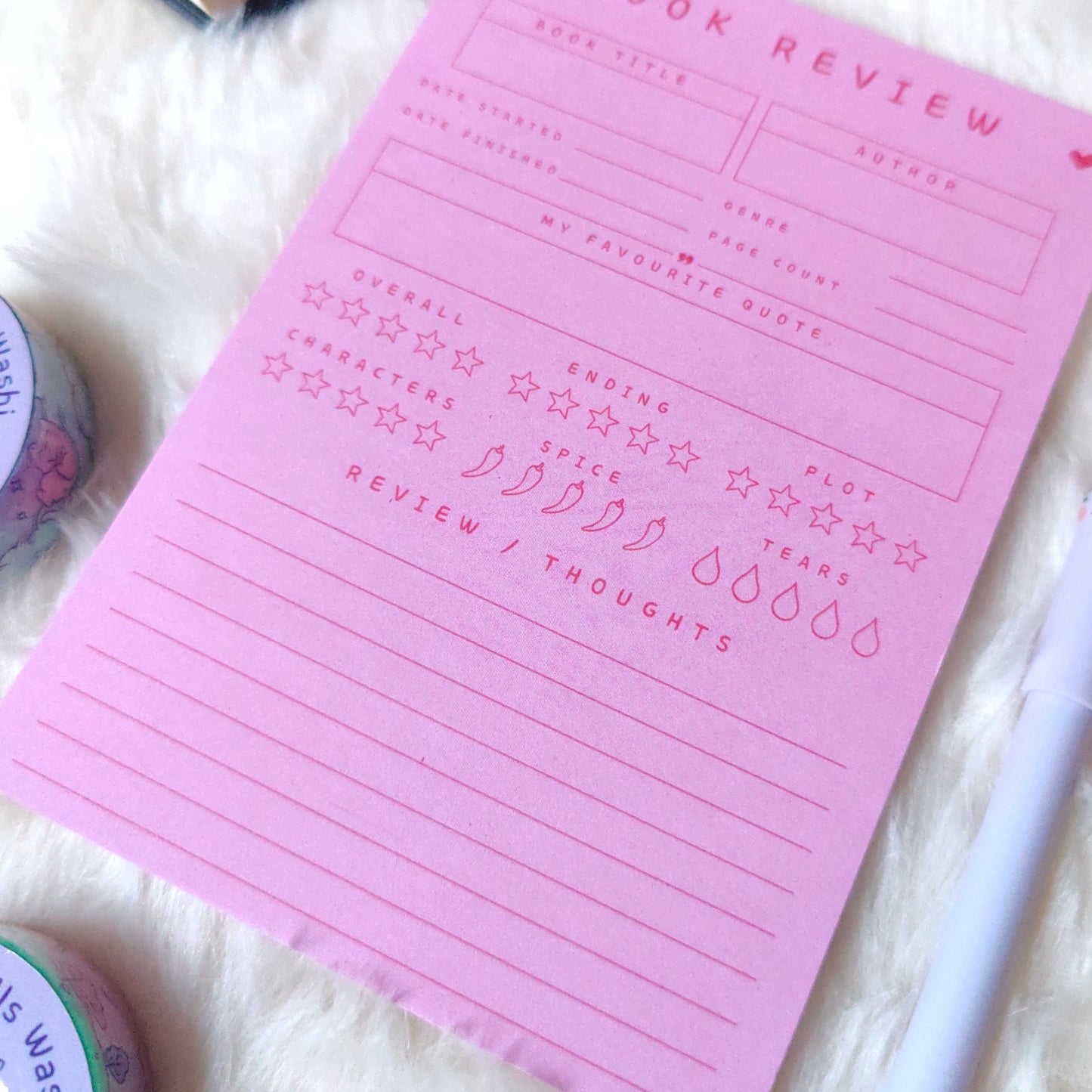 A6 Book Review Notepad