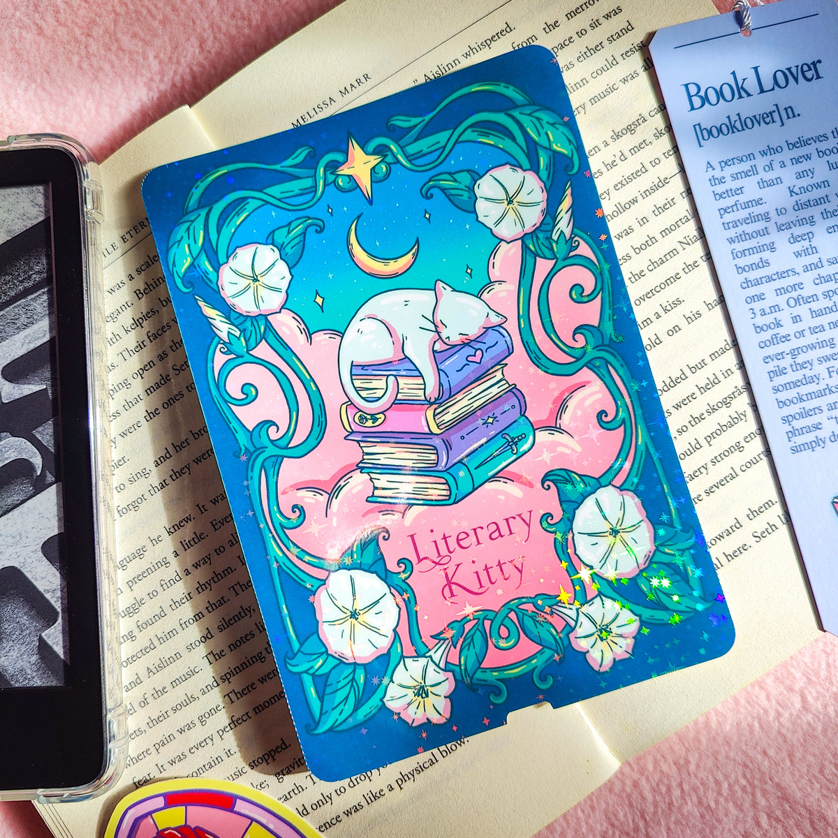 Literary Kitty E-Reader Insert