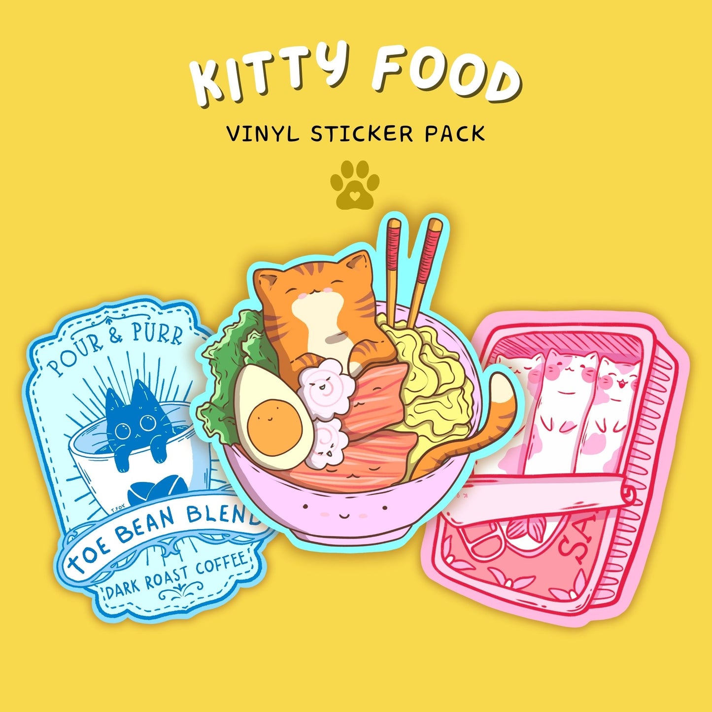 Kitty Food Sticker Pack