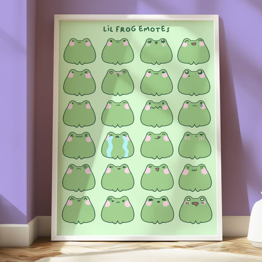 kawaii frog art, cute frog emotes