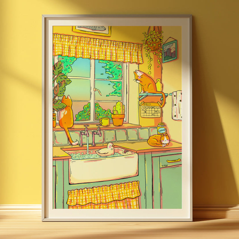 cute kitchen dopamine decor