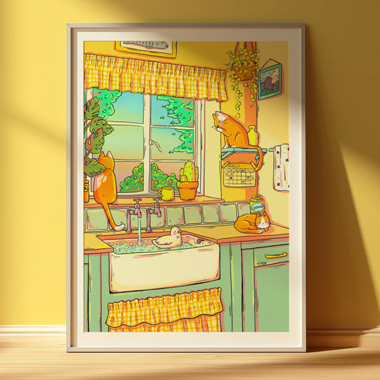 cute kitchen dopamine decor